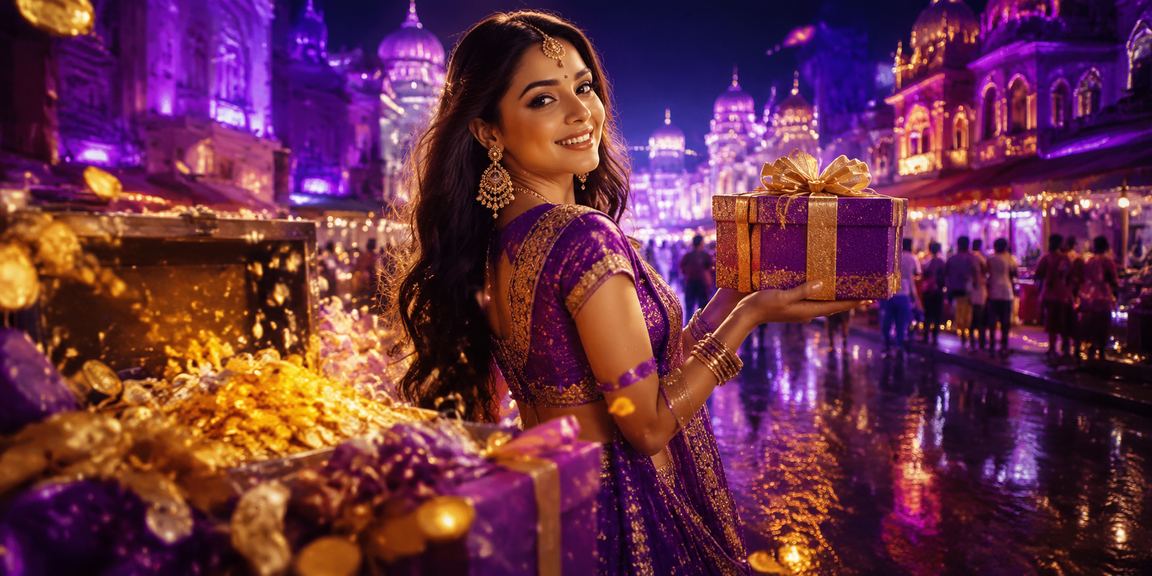 Night market scene in India symbolizing cashback and promotions